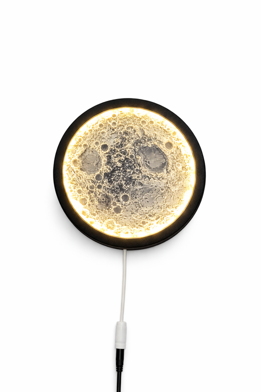 3D Moon Lamp 18 cm with AC Power Adapter | LED Moon Wall Light | Decorative Home Lighting