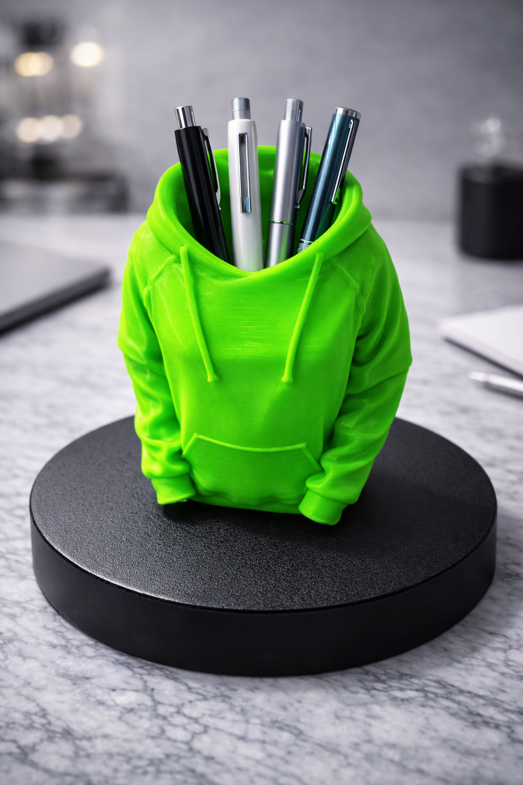 3D Printed Hoodie Desk Organizer – Modern Pen Holder