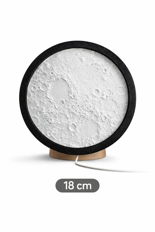 3D Moon Lamp 18 cm with AC Power Adapter | LED Moon Wall Light | Decorative Home Lighting