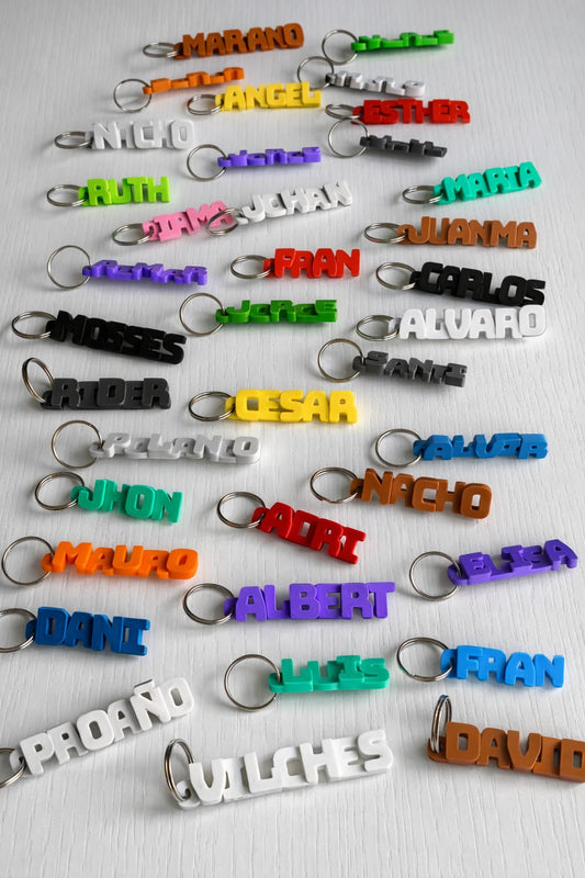Custom Name Keychains | 3D Printed Personalized Key Rings | Colorful Plastic Name Tags | Gift for Kids & Adults