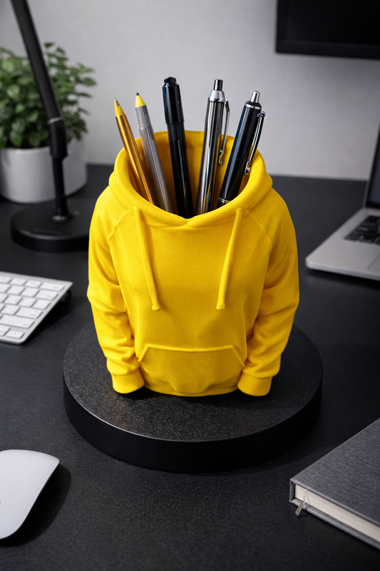 3D Printed Hoodie Desk Organizer – Modern Pen Holder