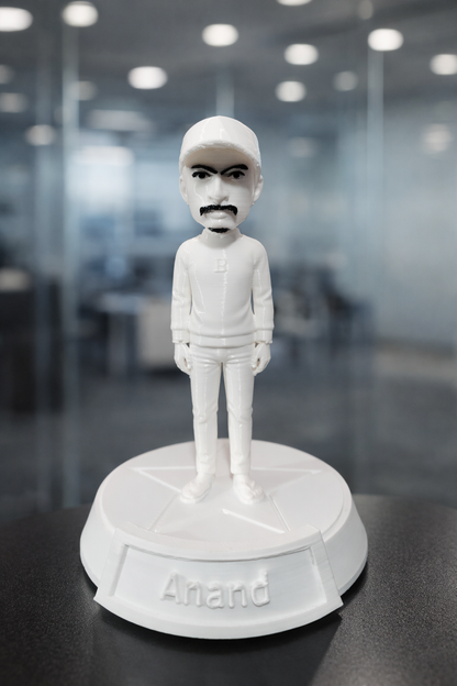 Custom Single-Color 3D Miniature Figurine | Personalized Monochrome Bobblehead | 3D Printed Statue