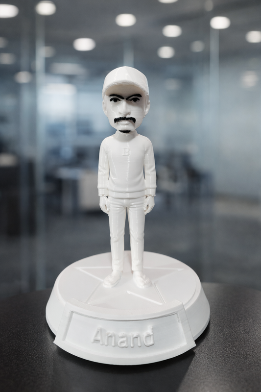Custom Single-Color 3D Miniature Figurine | Personalized Monochrome Bobblehead | 3D Printed Statue